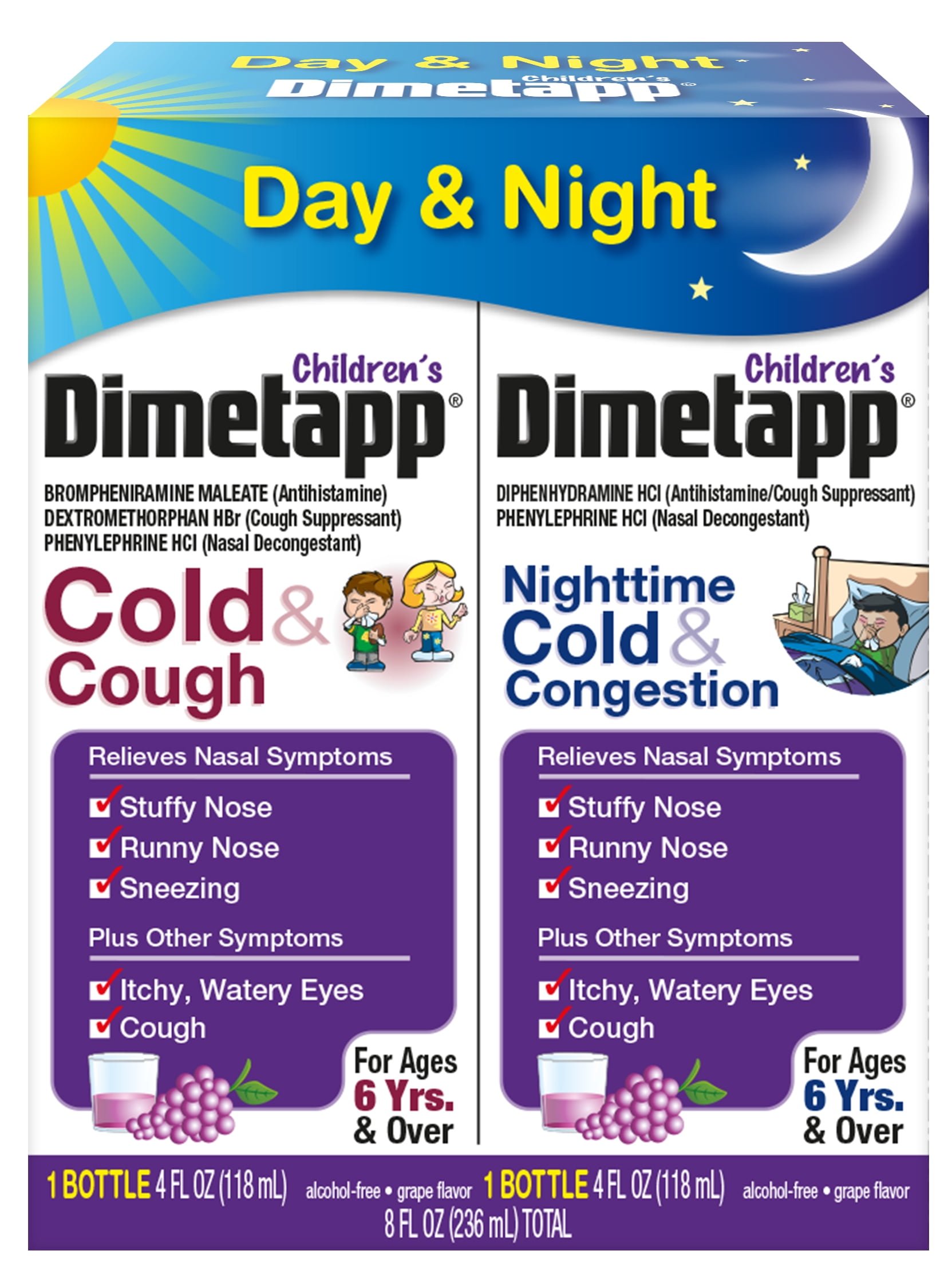 Children's Dimetapp Day & Night, Cold & Cough, Nighttime Cold