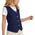 thumbnail image 2 of UVEASISHA Boys Formal Vest Sleeveless Suit Waistcoat with Pockets Solid Color Kids Dress Vest for Wedding Party School Performance Costume Navy 3-4 Years, 2 of 9