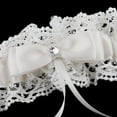 thumbnail image 4 of Liga de encaje nupcial Colcomx Boda Novia Beige Flor Crystal Bowknot Blanco, 4 of 6