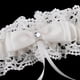 thumbnail image 5 of Boda Novia Liguero Moda Beige Encaje Flor Cristal Bowknot Nupcial Liguero Accesorio De, 5 of 7