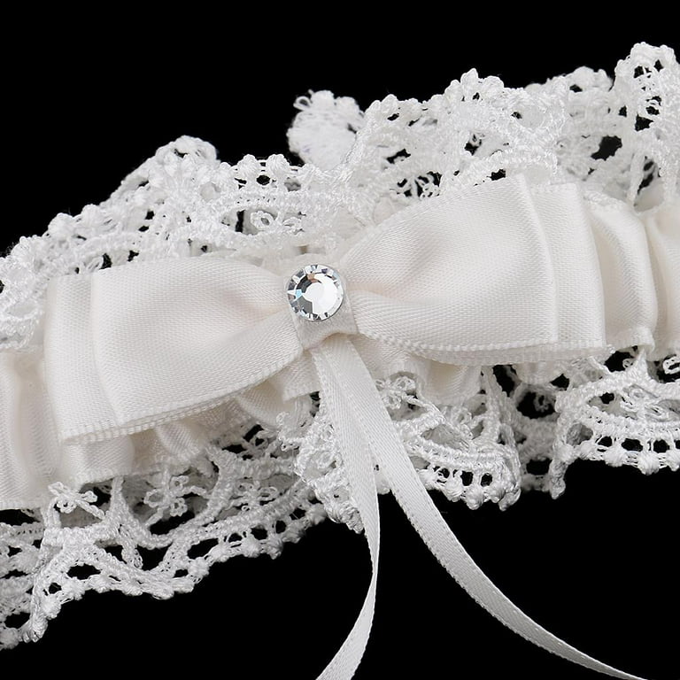 2 Pieces Wedding Garters Lace Wedding Garter Belt Bowknot Garter Belt  Decorations for Bride And Bridesmaid 
