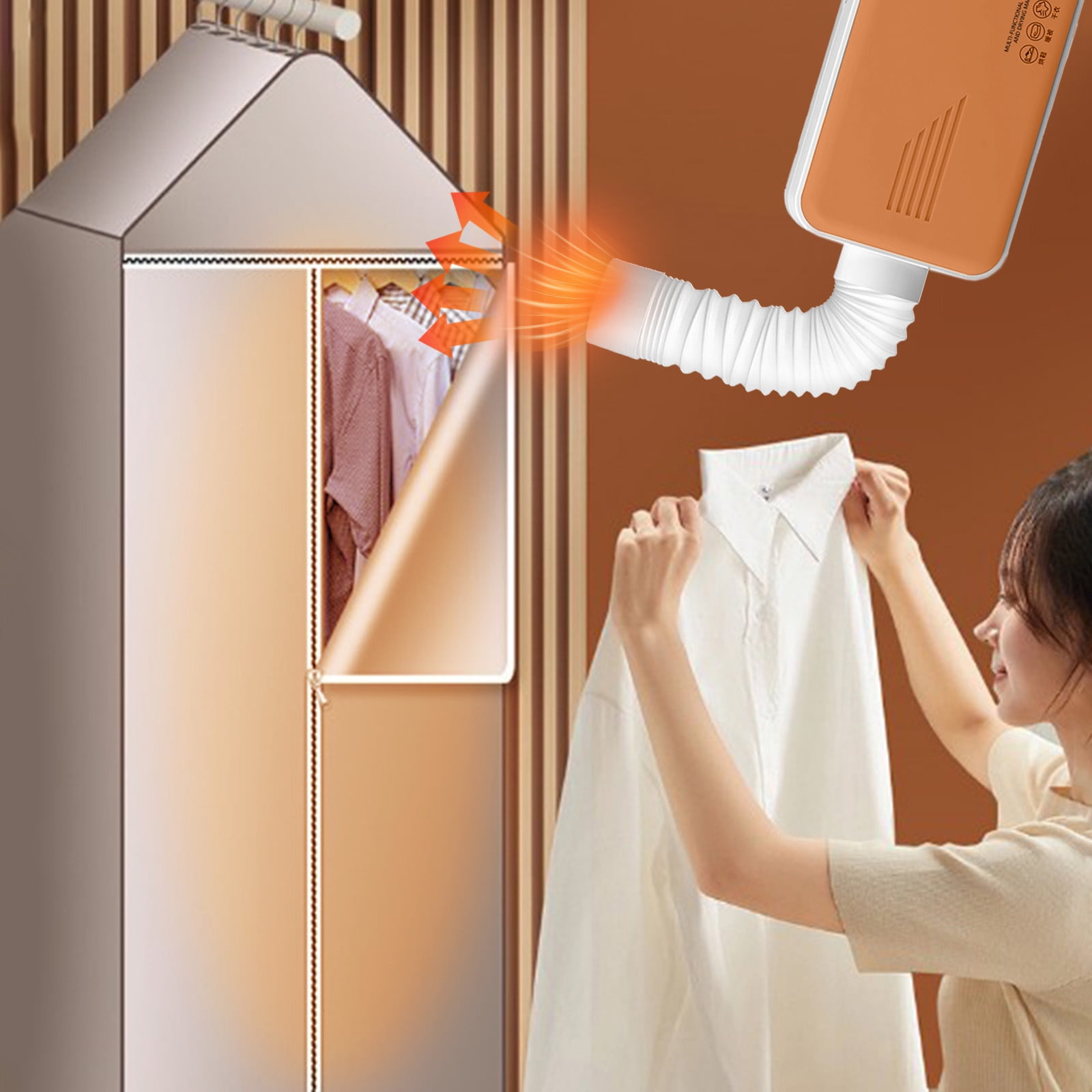PATLOLLAV Portable Clothes Dryer, Multifunction Dryer for Flat, RV, Travel Mini Dryer Machine for Light Clothes, Underwear, Baby Clothes - Quick and Easy to Use Small Compact Dryer Machine,Golden