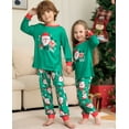 thumbnail image 3 of WIBACKER Kids Christmas Santa Claus Pajamas Long Sleeve Holiday Pjs Set Toddler Boys Girls Green Xmas Jammies 2-14 Years, 3 of 6