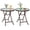 Brown, variant on Costway Patio Folding Round Glass Side Table Bistro Coffee Table Plant Stand
