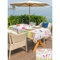 thumbnail image 4 of Outdoor Tablecloth with Umbrella Hole and Zipper, Happy Easter Rectangle Table Cloth 54x80 Inch Waterproof Tablecloth, Spring Watercolor Bunny Eggs Flower Grey Plaid Picnic Table Cover for Patio, 4 of 7