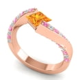 thumbnail image 2 of 1.20 Carat Beautiful Natural Diamond Citrine & Pink Sapphire Gemstone Bridal Ring for her Solid 18K Rose Gold Size 3 by Diamond-Capitals, 2 of 8