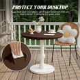 thumbnail image 5 of TOPCHANCES Fitted Round PVC Tablecloth 35 Inch, Waterproof Oil-Proof Vinyl Table Cover for Kitchen Dinning Room Picnic Holiday Party Decoration (Brown), 5 of 13