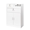 thumbnail image 6 of Tcbosik Storage Cabinet with 2Doors and 2 Lockable Drawers, Hair Stylist Equipment with Hair Dryer Holder, Barber Utility Unit, Beauty Salon Station for Beauty Spa Barbershop, White, 6 of 8