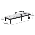 thumbnail image 4 of Jopath Outdoor Wood Lounge Chair, Outdoor Reclining Chair with Rolling Wheels and Adjustable Backrest for Poolside Garden Deck Black White, 4 of 9