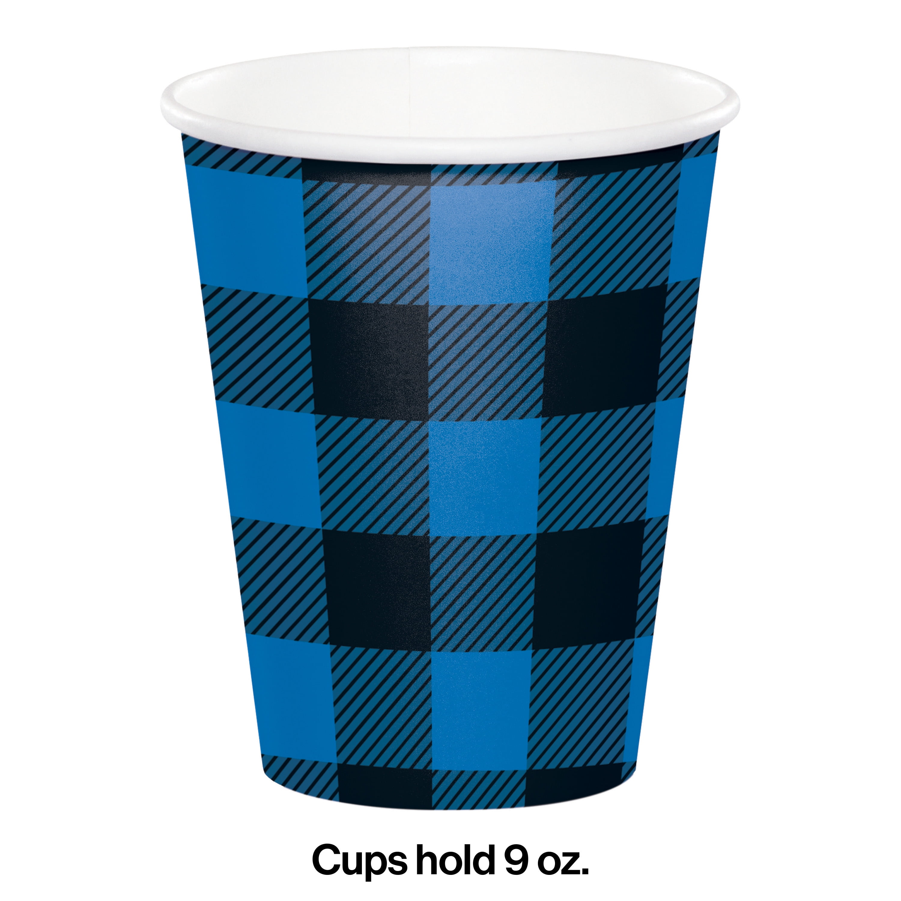 Sparkle and Bash 16 Pack Oh Boy Buffalo Plaid Plastic Cups for