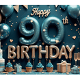 thumbnail image 4 of Elegant Birthday Banner Happy Birthday 90 Milestone Glitter Birthday Decoration for Milestone Celebration Party Event Celebration, 4 of 7