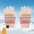 thumbnail image 2 of UngA Kids Winter Gloves with Touch Screen Full Finger Thermal Half Finger Magic Stretch Knit Mittens for Girls and Boys (Pink,3-9 Years), 2 of 4