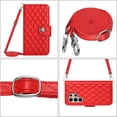 thumbnail image 6 of for Samsung Galaxy S22 Ultra Wallet Case, Elegant Card Holder Cash Slot PU Leather Kickstand Shoulder Strap Shockproof Protective Flip Women Girls Case Cover for Samsung Galaxy S22 Ultra, Red, 6 of 6