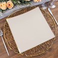 thumbnail image 6 of Balsa Circle 10 Concave Taupe 10" Square Disposable Salad Dinner Plastic Plates Gold Trim Party Events Decorations, 6 of 8