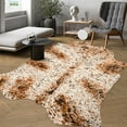 thumbnail image 3 of HOMORE Cowhide Rug, Cute Cow Print Rug for Living Room Faux Cow Hide Animal Print Carpet for Bedroom Office Table,5.2'x6.2',Yellow, 3 of 7