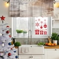 thumbnail image 5 of Brown Curtain Valances for Windows, Kitchen Valance Window Treatments Panel 2 Pack, Modern Contemporary Abstract Art Rod Pocket Short Curtains for Bathroom Bedroom 42 x 12 Inch, 5 of 8