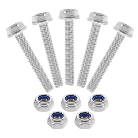Masteelf 1 Set Stainless Steel Hexagon Flange Bolts and Nuts Set with Washers Anti-Slip for High-Strength Connections Home Repairs and Installations