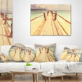thumbnail image 3 of Designart Large Wooden Pier at Gili Island - Sea Bridge Throw Pillow - 18x18, 3 of 4