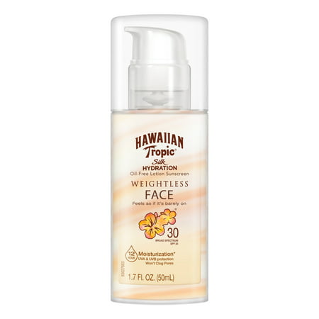 Hawaiian Tropic Silk Hydration Weightless Face Sunscreen SPF 30, 1.7