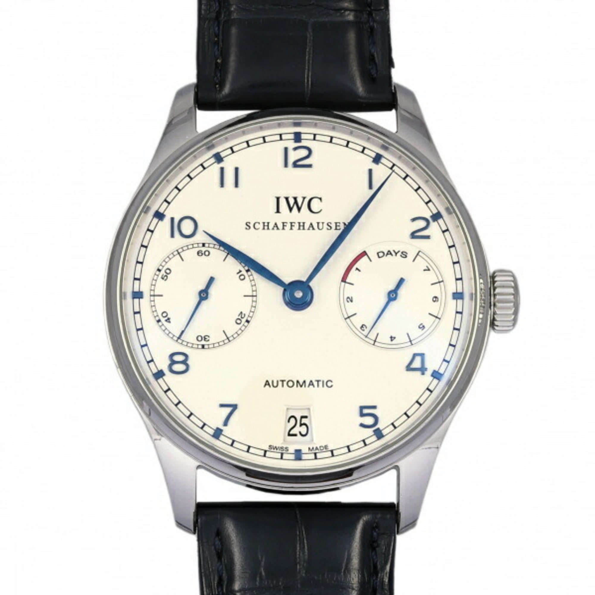 Authenticated Used IWC Portugieser Automatic 7 Days IW500705 Silver ...