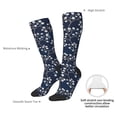 thumbnail image 4 of Susaid Cherry Blossoms on Navy Background Print Thermal Winter Socks for Men and Women, Warm Crew Hiking Socks, for Boots and Outdoor Activities, 4 of 6