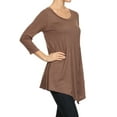 thumbnail image 3 of Women's Solid Lightweight Button Trim Detail Casual Tunic Top, 3 of 5