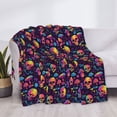 thumbnail image 3 of Rateoe Skull mushroom Pattern Flannel Throw Blanket, Ultra-soft Blanket for Bed, Couch, Car, Hypoallergenic Anti-pilling blanket-60"x50"(Horizontal), 3 of 6
