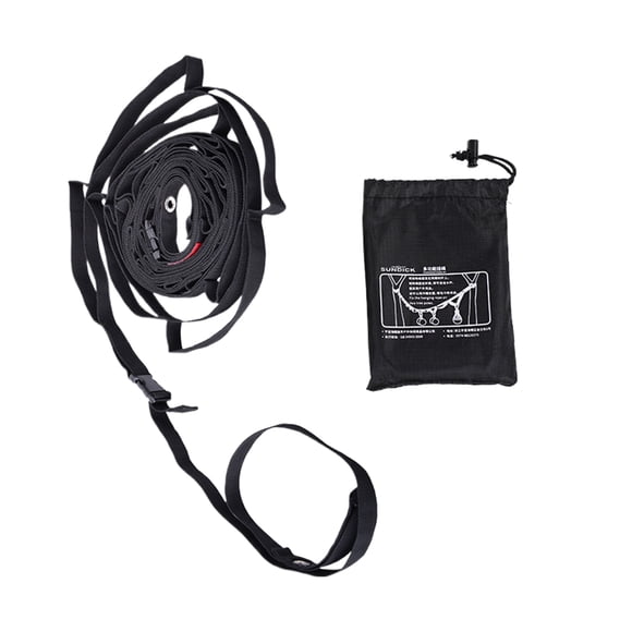 Advancent Cordón de acampada con cuerda colgante, longitud ajustable, cuerda fuerte y resistente, colgador de cordón portátil carpas negro