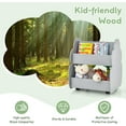 thumbnail image 2 of OLAKIDS Kids Bookshelf with Wheels, Wooden Bookcase Toy Storage Cabinet Organizer Holder, Toddler Display Stand Book Rack for Bedroom Playroom Nursery Kindergarten, 2 of 9