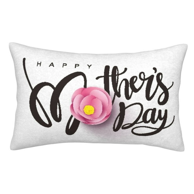 Fotbe Happy Mother's Day (3) Funda de Almohada Decorativa Estilo Occidental, Lujo en Algodón, Fundas para Almohadas King, Cojín Estampado para Decoración del Hogar-20"x30"