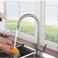 thumbnail image 4 of Brushed Nickel Finish Kitchen Sink Faucet Aerator Stainless Steel 360 Degree Swivel Dual Spray Water Saver, 4 of 5