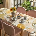 thumbnail image 3 of Easter Bunny Table Cloths for 8 Foot Rectangle Tables, Spring Yellow Floral Rabbit Scarf Botanical Patio Waterproof Elastic Fitted Tablecloths, Washable Rectangular Table Cover for Camping, 3 of 8