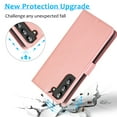 thumbnail image 4 of Allytechgroup 2 In 1 Wallet Case for Samsung Galaxy S24 Ultra, RFID Blocking Detachable Back Cover Shockproof Protective Cards Holder Hand Wrist Phone Case for Samsung Galaxy S24 Ultra, Rosegold, 4 of 6