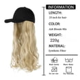 thumbnail image 5 of Extensiones para mujer Sombrero ajustable con peluca sintética adjunta Pelo largo ondulado de 20 pulgadas Gorra de béisbol negra (Bleach Blonde Mix Bleach Blonde), 5 of 5