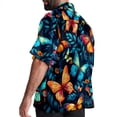 thumbnail image 3 of Flower Butterfly Men's Casual Hawaiian Shirt Printed Button Down Short Sleeve Summer Beach Shirts Unisex, 3 of 6