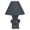thumbnail image 2 of 13" Tall Ceramic Table Lamp, Teddy Bear design with Light Blue finish, Linen Shade, 2 of 2