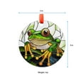 thumbnail image 5 of Ornament Window Hanging, Green Frog White Petals Sun Catchers Colorful Glass Panel Cute Suncatcher Decor for Birthday for Women, Men, Wife, Aunt, and Mom, 2025, Holiday, 5 of 5