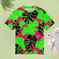 thumbnail image 4 of Animal Print Patterns Womens Tops Women's Fashion Casual Short Sleeve Flower Print Round Neck Pullover Top Blouse, 4 of 6