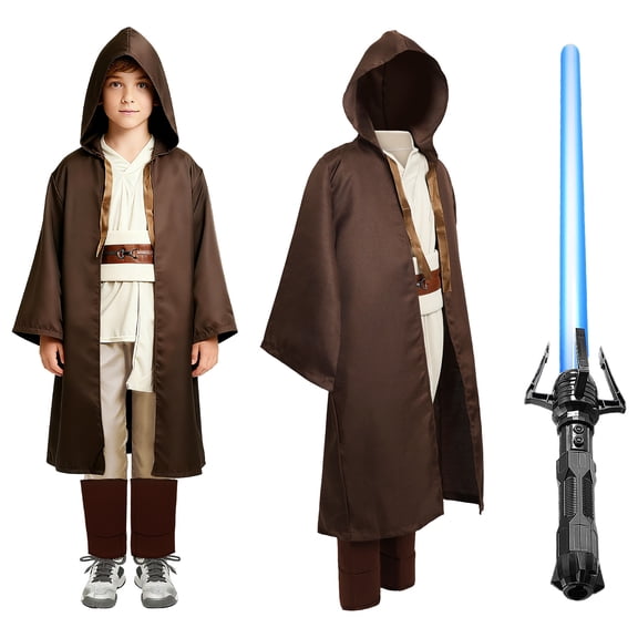 Pigmiss 5-Piece Knight Costume Kids Halloween Cosplay Uniform Tunic Robe Belt Accessories