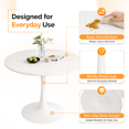 thumbnail image 5 of Tcbosik Round Dining Table with Metal Pedestal Base, 39.4" Modern Tulip Table for 4 Person, Bistro Table for Kitchen, Living Room, White, 5 of 8