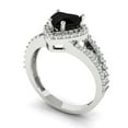 thumbnail image 2 of Clara Pucci 14K White Gold Solid Gold Onyx Halo Anniversary Ring for Women - 1.49 cttw Heart Cut, 2 of 8