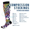thumbnail image 2 of FORMRS Womens Knee High Socks Casual Long Thick Travel Daily Wear, 1 Pair, Purple Wavy Plaid, 2 of 6