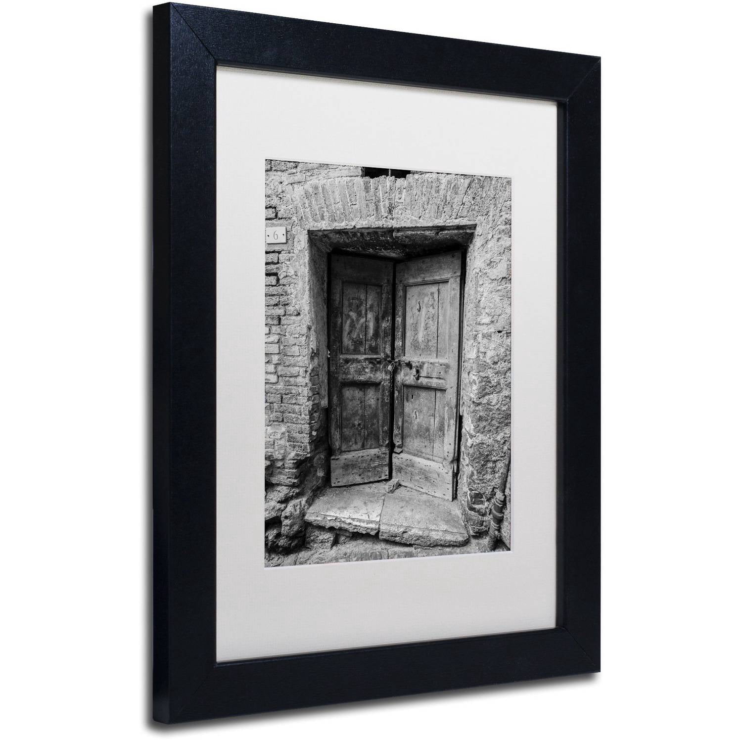 Trademark Fine Art "Siena Door" Canvas Art by Moises Levy White Matte, Black Frame