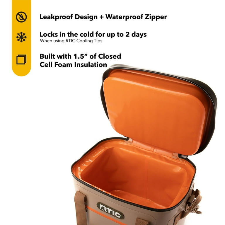 Snow Peak - RTIC 30ℓ Soft Cooler ソフトクーラー  タン RTIC Insulated 30 Can Soft Pack Cooler with Leakproof, Ice