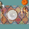 thumbnail image 6 of Placemats Set of 4 Heat-Resistant Rectangle Place Mats Bohemian Mexico Boho Washable Plastic PVC Dining Table Mat Non-Slip Wipeable Woven Vinyl Placemat for Kitchen Patio Table Decor, 6 of 8