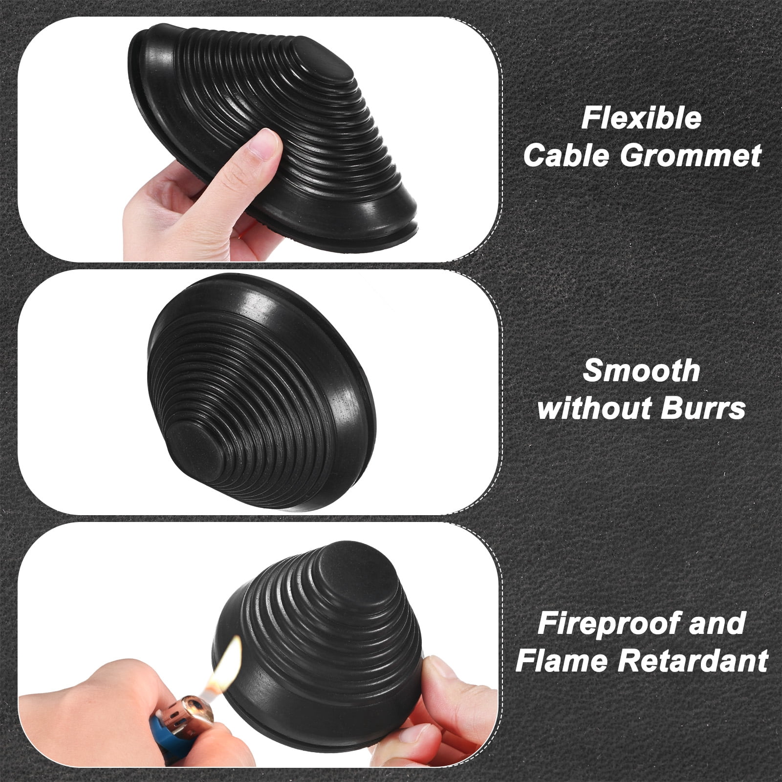 Uxcell 6-Pack Rubber Grommets for Wiring 110mm Tower Shaped Grommet