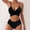 B_ Black, variant on Women's Two Piece Bikini Sets Halter Swimsuit Sexy Ribbed Triangle Top Bathing Suits String Cheeky Bikini Sets Black XL