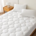 thumbnail image 2 of Sleep Zone Full Mattress Pad, Cotton Clover Mattress Cover Deep Pocket Quilted Fitted, Breathable Soft Mattress Protector (54"x75", White), 2 of 9