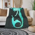 thumbnail image 3 of LHSHID HGOD DESIGNS Watercolor Mermaid Blanket Teal Color Ocean Mermaid Decor Blankets Soft Warm Throw for Women Birthday Home Living Room Decoration 60x80in, 3 of 7