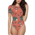 thumbnail image 2 of Goofa Hedgehog Mushroom Printed Women Rash Guard Short Sleeve,Tummy control Swimsuit Surfing Swimsuit Bathing Suit One Piece Swimsuit UPF 50-XX-Large, 2 of 9
